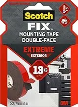 Scotch-Fix Extreme Exterior Mounting Tape PT1100-1950-P, 19mm x 5m, 1 roll/Pack (Packaging May Vary)