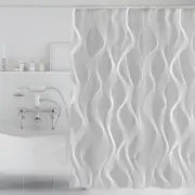Easy to Clean Grey Bath Curtains With Efficient Water Protection and Hook