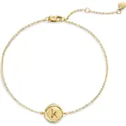 Monica Vinader Initial Stamp Charm Bracelet in 14Kt Solid Gold K at Nordstrom One Size