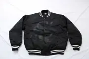Stussy Unisex Adults' SP'24 Logo Stadium Jacket Gothic NC3 Black Medium NWT