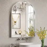 Arched Mirror, Arched Wall Mirror, 22 X 30 Inch Silver Arch Mirror, Metal Frame