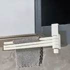 Plastic 3 Bar Towel Rack Wall-Mounted Rag Shelf Kitchen