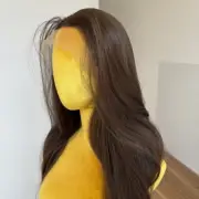 Synthetic Hair Heat Resistant Frontal T Lace Wig Long Straight Light brown