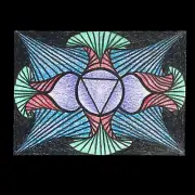 ACEO “Ajna Sagittarius” Third Eye Chakra Lotus Flower Art Card & Hidden Sky Map