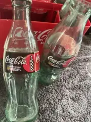 Coca-cola Collectibles NASCAR Bottles (6) With Carrying Case
