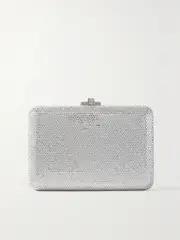 [Judith Leiber Couture] Judith Leiber Couture - Slim Slide Crystal-embellished Silver-tone Clutch - One size One size Silver