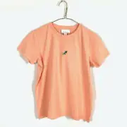 NWT TOPSHOP S/S Gecko Graphic Crew Neck Tee T-Shirt Orange WMNS US 4 UK 8