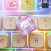 Cinnamoroll My Melody Pom Pom Purin Kuromi Keycaps Clear Light UV Bling Key cap