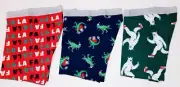 OLD NAVY 3-PACK MEN’S SOFT WASHED BUILT-IN FLEX BOXER BRIEFS CHRISTMAS SIZE MED