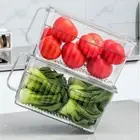 Sealed Fridge Drawers Organizer Bins Stackable Fruit Containers Vanity Storage