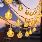 ROSY CLOUD 10M/32 Ft 100 LED Waterproof Globe String Light, Indoor Outdoor LED Fairy Lights Plug in, Crystal Ball String Lights for Home, Yard, Party Patio, Decorations,Warm White