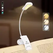 Rechargeable Book Light for Reading in Bed, 3 Color x 3 Brightness, White