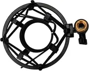 HAMPPLIES Metal Microphone Shockmount for Recording Durable Black Mic Mount Vibration Reduction Compatible with Microphones Reliable Audio Support for and Live Use