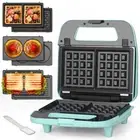 Baker’s Friend 3 in 1 Mini Waffle Maker with Removable Plates, Mini Pancake M...