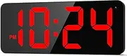 Wall Clock - LED Digital Wall Clock with Large Display, Big Digits, Auto-Dimming, Anti-Reflective Surface, 12/24Hr Format, Small Silent Wall Clock for Living Room, Bedroom, Farmhouse, Kitchen, Office