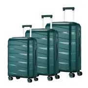 3PCS Luggage Suitcase Trolley Set Travel TSA Lock Storage PP Case Green