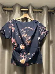 NWT Dries Van Noten ALL OVER FLORAL CIRCLE COLLAR COTTON TOP $780 XS 0-2 34