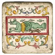 Studio Vertu, Ancient Italian Coat of Arms Tumbled Botticino Marble 8" Trivet