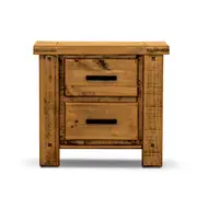 Camden Pine Hard Wood Bedside Chest of 2 Drawer Lamp Table Storage Cabinet Night Stand - Oak