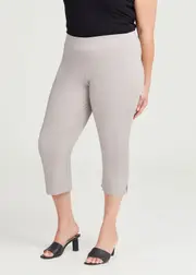 [Taking Shape] Taking Shape Expose Split Hem Crop Pant Size 20 in Sandstone, Viscose - Plus Size Women's Bottoms Sandstone