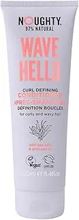 Noughty 97% Natural Wave Hello Curl Defining Conditioner, 97% Natural Sulphate Free Vegan Haircare, Vitamin Rich Formula for Curly and Wavy Hair, with Sea Kelp and Avocado Oil 250ml