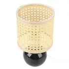 JY Ceramic Table Light E27 Bulb Imitation Rattan Woven Shade Bedside Lamp For