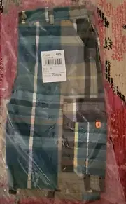 NWT NEW Boys Gymboree 6 Capers green blue plaid shorts summer cargo orange yllw
