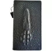 Genuine Leather case for Iphone 14 13 12 15 16 Pro Max Wallet Black Alligator 11