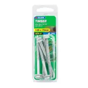 Zenith 14G x 75mm Galvanised Hex Head Timber Screws - 5 Pack