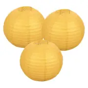 3Pcs Decorative Hanging Round Paper Lanterns 30cm/12", Yellow