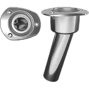 Mate Series C2015ND Stainless Steel 15° Rod & Cup Holder - Open - Oval Top