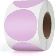 YIKIADA Purple Round Thermal Labels 2 Inches Circle Thermal Sticker Paper Self-Adhesive Waterproof Dot Stickers for Busineses & Warehouses 500 PCS per Roll