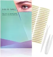 Eyelid Lifter Strips, Self-Adhesive Eyelid Correction Stripers, Durable Double Eyelid Sticker for Hooded Eyes Invisible Eye Lift Tape for Droopy Lids, 200PCs(with Fork Rods and Tweezers)