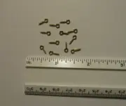 Lot of 12 - Tiny Brass Plated Screw Eyes 5/16 " long