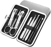 Nail Clippers Nail kit Manicure Set, 8-Piece Set Adult Stainless Steel Pedicure Kit Nail File Manicure Beauty Kit(Gris)