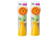 2x Vigar Flower Power Dish Brush Plate Bowl Cleaner Scrubber w Vase Orange