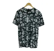 Criminal Damage London T-Shirt NWT Size L Black Floral Short Sleeve Polyester