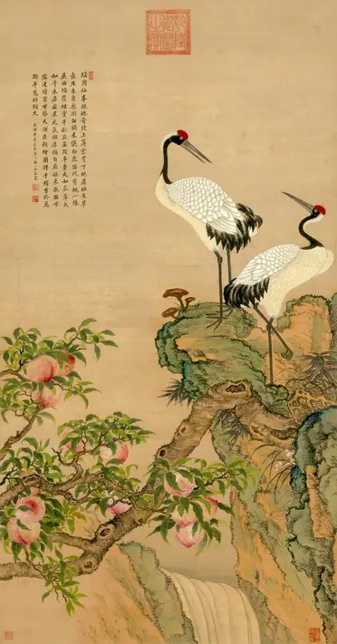 清沈銓松梅雙鶴圖名人字畫古畫復制書房玄關已裝裱立軸掛畫| 銀聯網