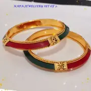 Indian Fashion Gold Plated Polki Design Bangles Women Jewellery Bollywood