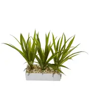 Nearly Natural Grass in Rectangular Planter