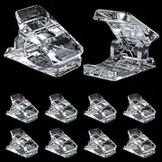 Subay 10pcs Nail Clips, Clear Nail Tips Clip for Quick Building Nail Forms & False Nail Tips, Finger Nail Extension UV LED Builder, Nail Clips for Polygel Nail Clamps Nail Art Tool for Manicure DIY
