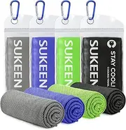 KUEN [4 Pack] Cooling Towel (40"x12"), Ice Towel, Soft Breathable Chilly Towel, Microfiber Towel for Yoga, Sport, Running, Gym, Workout,Camping, Fitness, Workout & More Activities