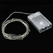 4M 40LED Silver Wire White 2-4M Battery Powered Copper Silver Wire String Fairy Lights Xmas Wedding Party