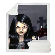 Hunger Pains the Undead Goth Vampire Girl Throw Blanket