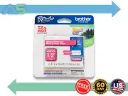 Brother P-Touch TZEMQP35 1/2 Inch White on Berry Pink Laminated Tape 12mm Width