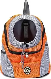 Pet Backpack, Outdoor Portable Travel Breathable Chest Bag, Pet Supplies, Small Dog Backpack Strap, Pet Travel Strap(Color:Orange,Size:Medium)