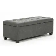 Storage Ottoman Fabric Dark Grey