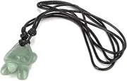 [Joyzan] Crystal Carved Turtle Pendant, Animal Totem Pendant Chinese Jade Pendants Natural Stone Necklace Jewelry for Nature Lovers Yoga Enthusiasts Spiritual Seekers Friends Family Birthdays