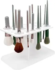 DODAMOUR Makeup Brushes Drying Rack with Mat, 28 Holes Acrylic Brush Holder Stand Tree Tray, Folding Makeup Brush Holder (White)
