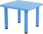 Keezi Kids Table, Toddler Children Study Tables Desk Dining Drawing Eating Painting Learning Activity Play Setting Home Living Room Bedroom Outdoor Furniture, Adjustable Feet Blue